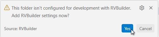 RVBuilder Settings Notification