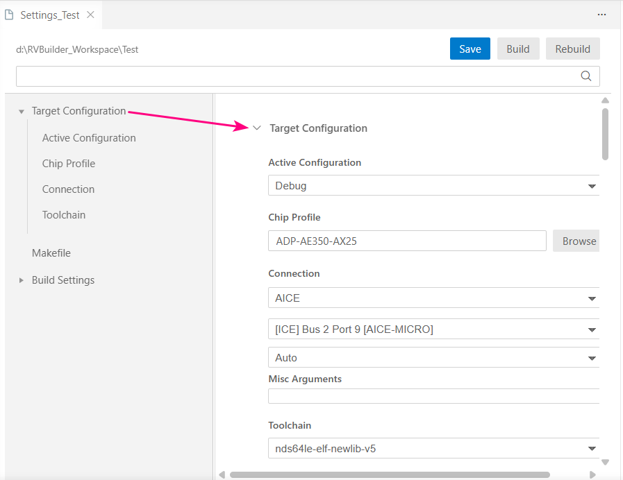 Target Configuration